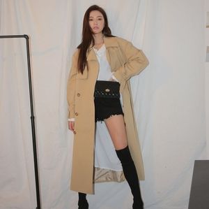 Oversized Storm Flap Trench Coat